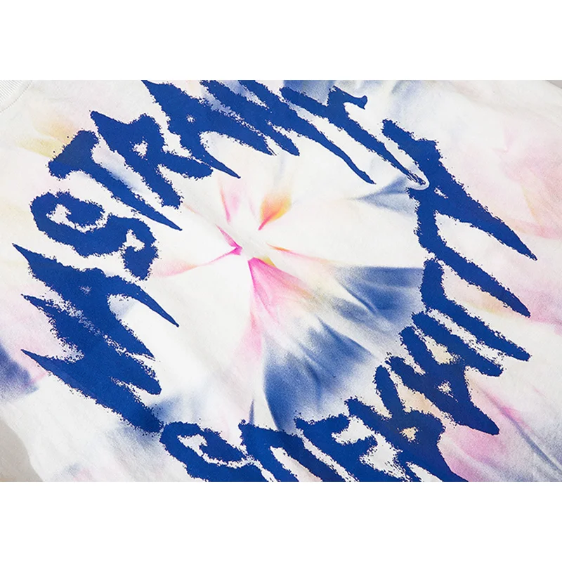 

Aolamegs T Shirt Men Hip Hop Watercolor Letter Inkjet Graffiti Men's Tee Shirt Summer Loose Cozy Harajuku High Street Streetwear