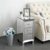 new mirrored nightstand 3 drawers bedside cabinet modern and contemporary bedroom sofa bedside table us stock