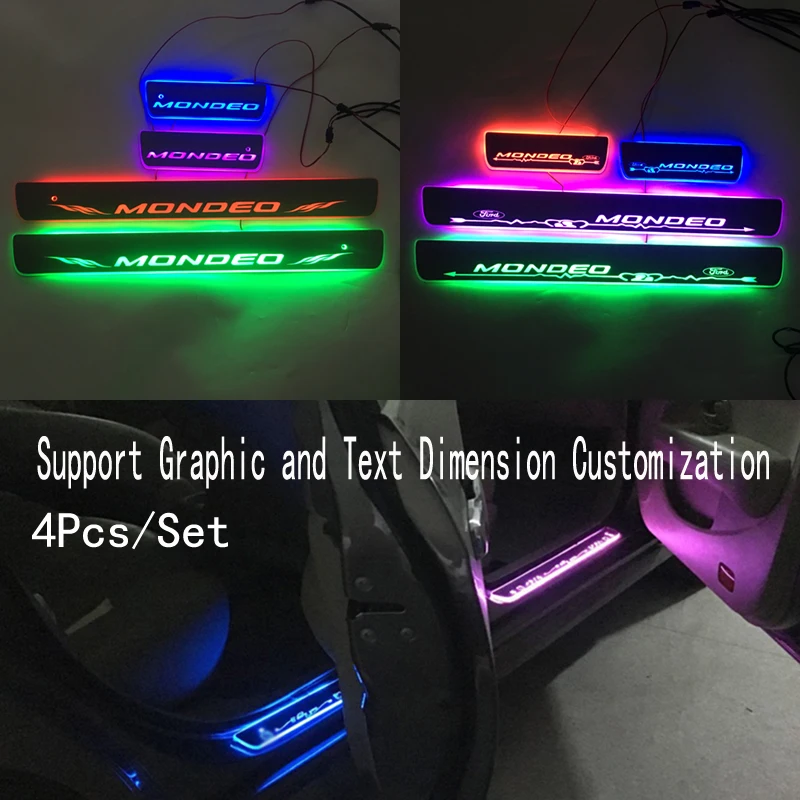 

4 шт./компл. применимо к MONDEO потоковая динамичессветодиодный Светодиодная лампа дверь приветственная педаль/динамическое освещение порог а...
