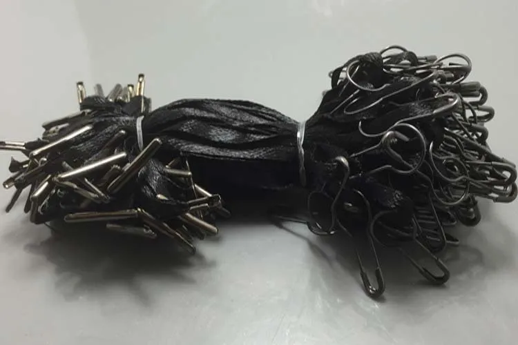 Description Picture 4 of item500pcs/BAG 10CM Polyester Thread Ribbon Line Loop Lock For Clothing Cotton Tag Label Hanger Metal Pin Buckle Garments Fastener