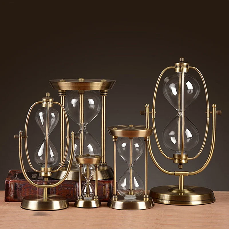 

Empty Sand Glass Hourglass Time Hourglass Timer Creative Metal Study Living Room Office Desktop Decoration Home Accessories Gift