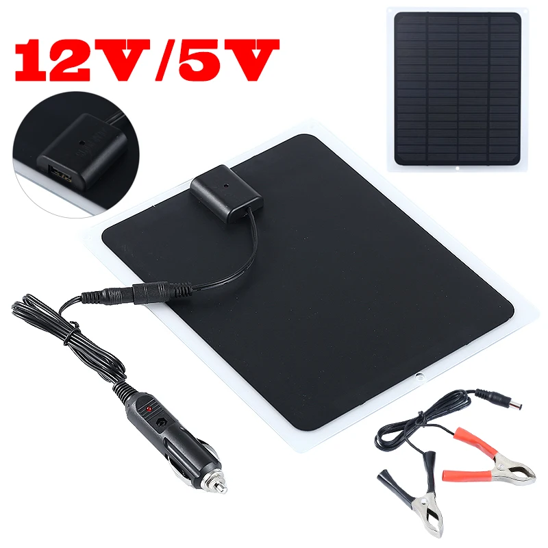 1 Set Solar Panel 12V Car Battery Maintainer Charger System 20W For Marine Boat RV Car Motorcycle Waterproof