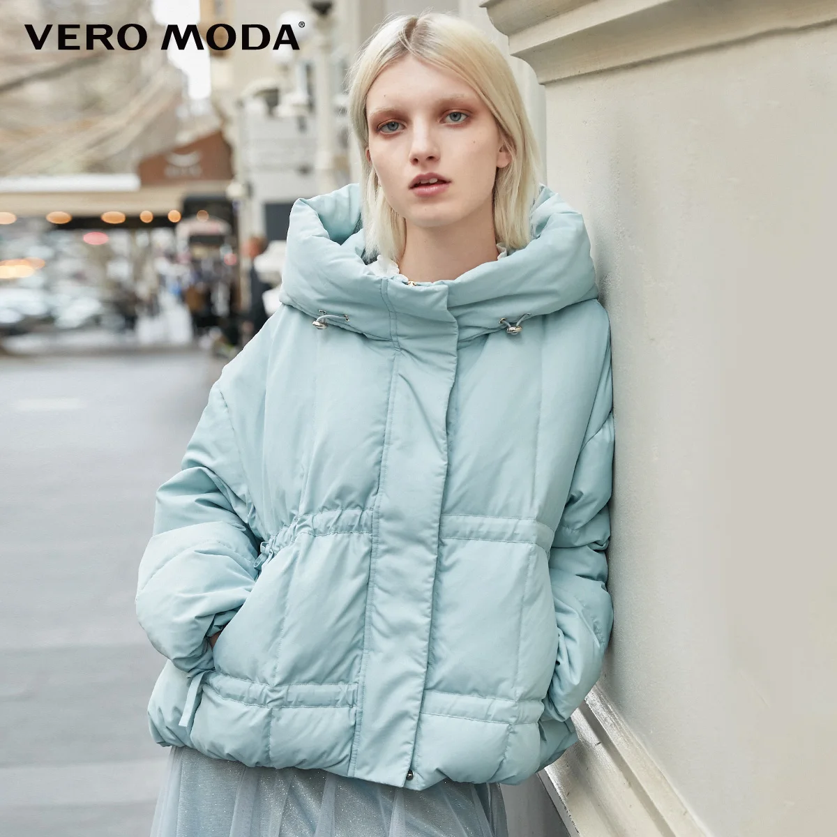 Vero Moda женский Двусторонний пуховик с капюшоном на шнуровке | 319423513 - Цвет: Stroke green