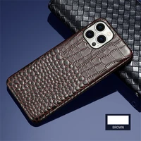 crocodile pattern leather cover phone case for iphone13 pro promax mini phone case dustproof leather back cover accessories