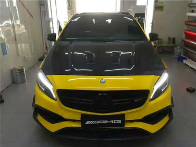 W176 A-Class углеродное волокно передний бампер автомобиля капоты двигателя крышка