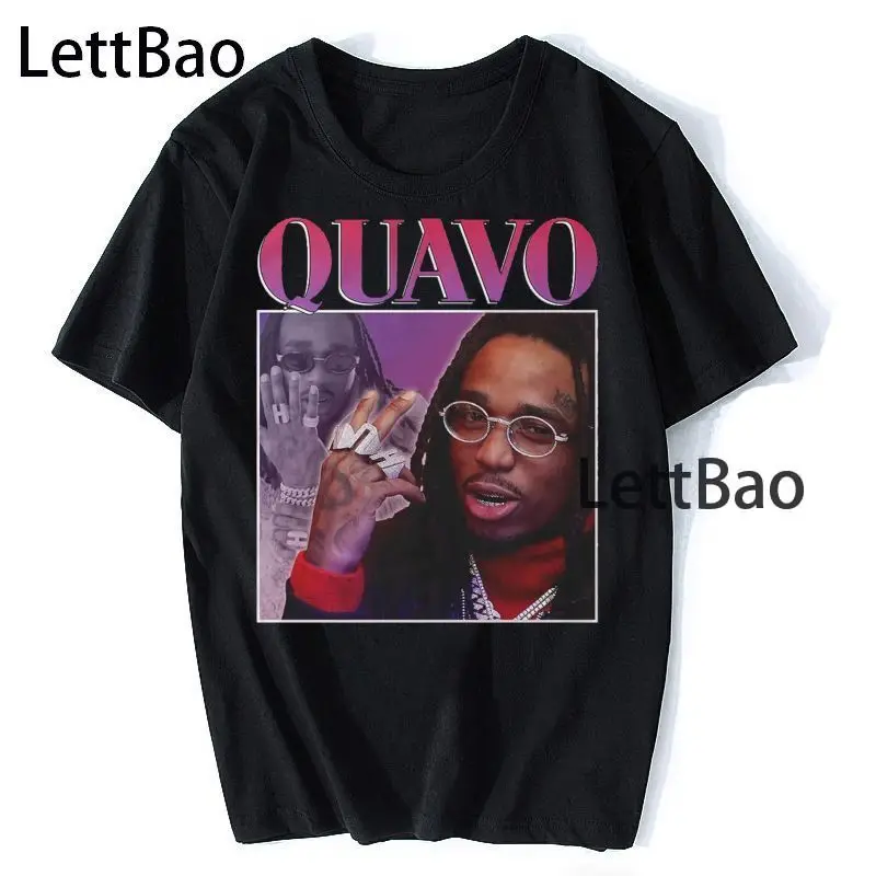 

Футболка Quavo мужская с принтом, смешная тенниска в стиле Харадзюку с короткими рукавами, уличная одежда в стиле хип-хоп из 100% хлопка, унисекс