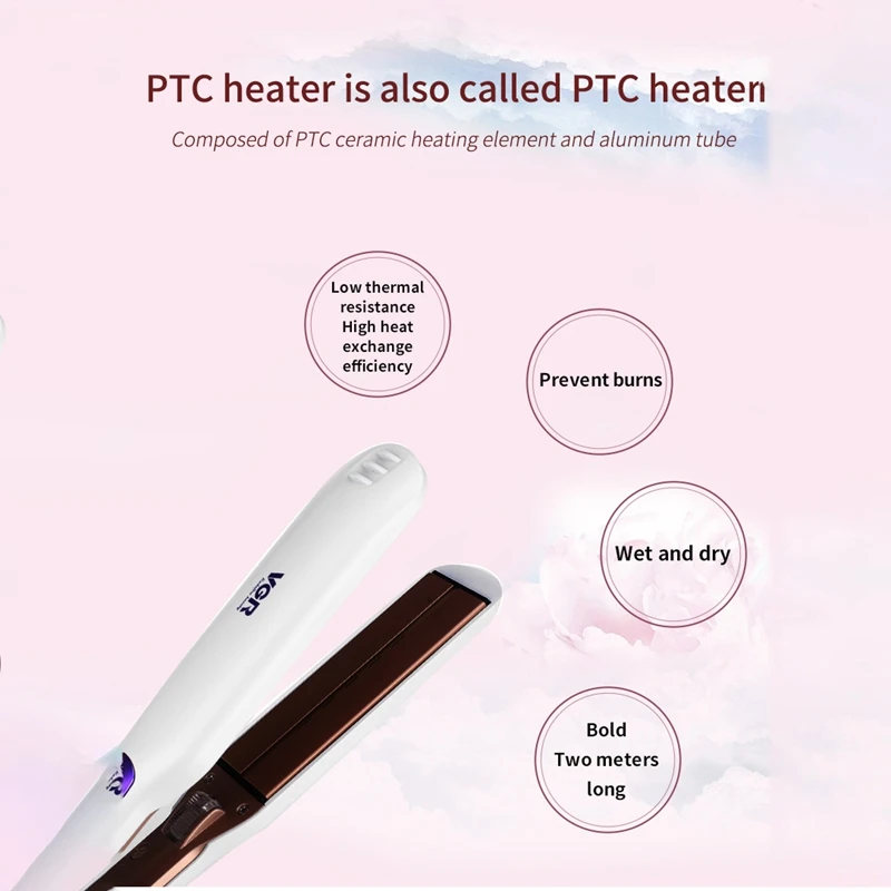 

VGR 2 In1 Infrared Hair Straightener Brushes Flat Iron Ceramic Heating Salon Professional Ionic Hair Straightening EU Plug