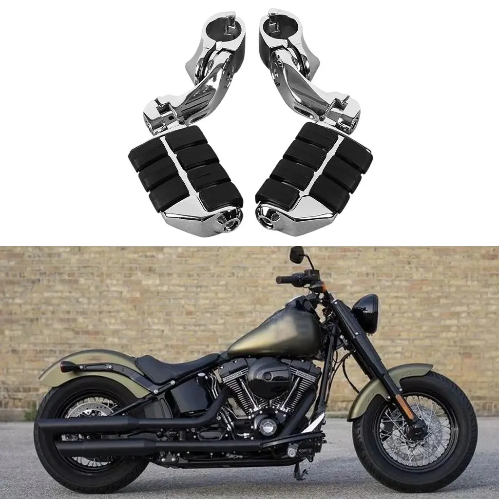 

Long Highway Foot Pegs Adjustable Front Back Engine Guard Foot Pegs Kit Universal Fits for Harley