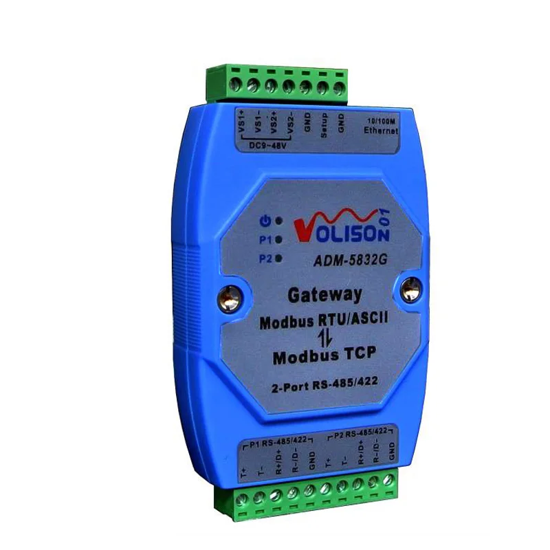 ADM 5832G Industrial 2 Порты и разъёмы Modbus шлюз сервер rs485/422 MODBUS RTU/ASCII для TCP sup PLC