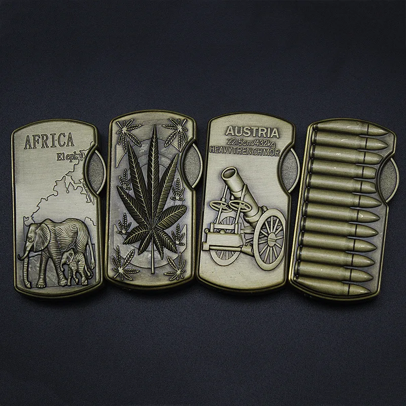 Винтажная бронзовая зажигалка с рельефным рисунком металлический струйный