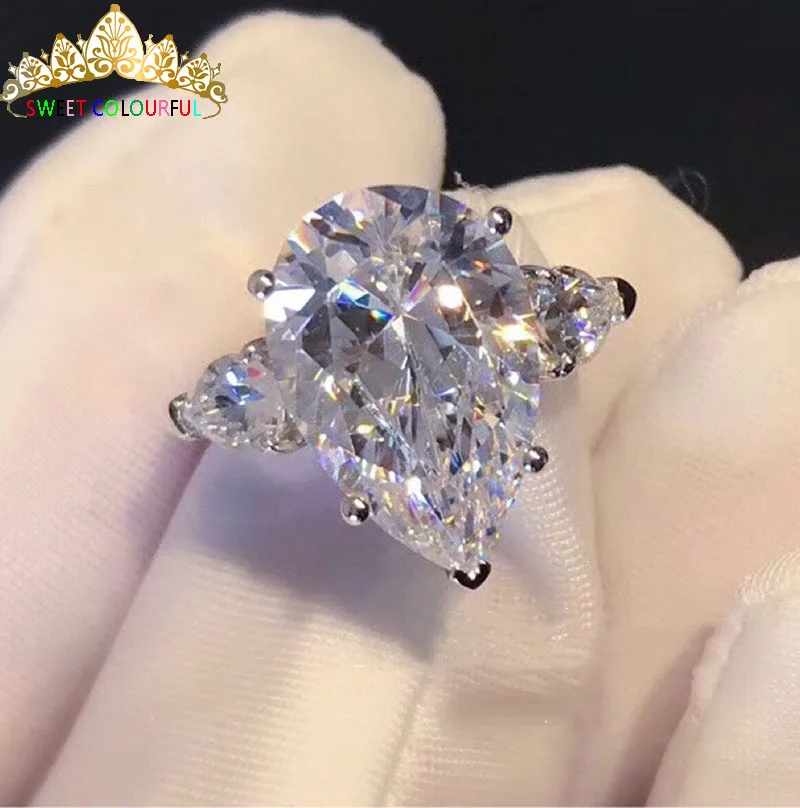 14K золото 5ct D Цвет VVS1 Moissanite кольцо обручальное кольцо с национальным сертификатом H1-13
