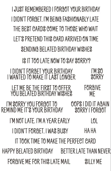 

Sorry BIRTHDAY Transparent Clear Silicone Rubber Stamp Seal DIY Scrapbooking photo Album A0773