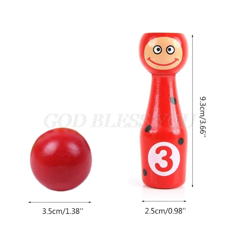

13pcs/set Wooden Bowling Set 10 Pins 3 Ball Animal Bowling Game for Children Indoor Family Sports Educational Toy Drop Shipping