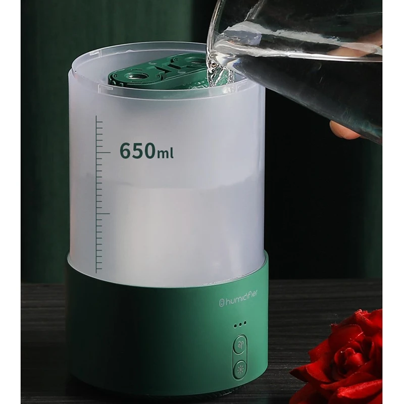 

Humidifier 650Ml Aromatherapy Diffuser Humidifier USB Charging Desktop Air Humidifier with Night Lights for Home Office Car