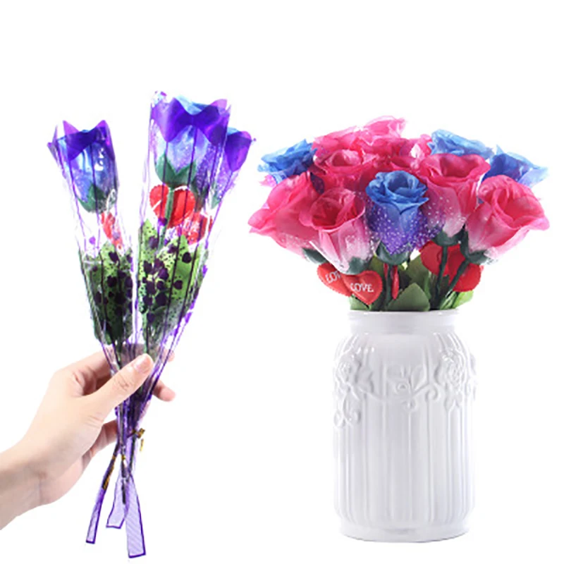 

Glowing rose Creative lover Illuminate Fake artificial flower Children's romantic toys Valentine's Day Christmas Birthday Gift