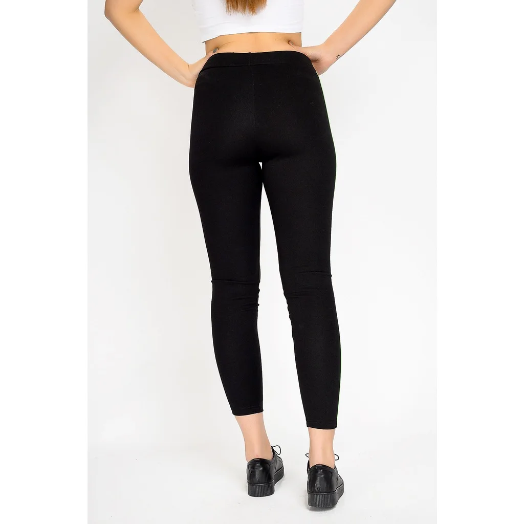 Yanlari Neon Seritli Leggings Black Gree