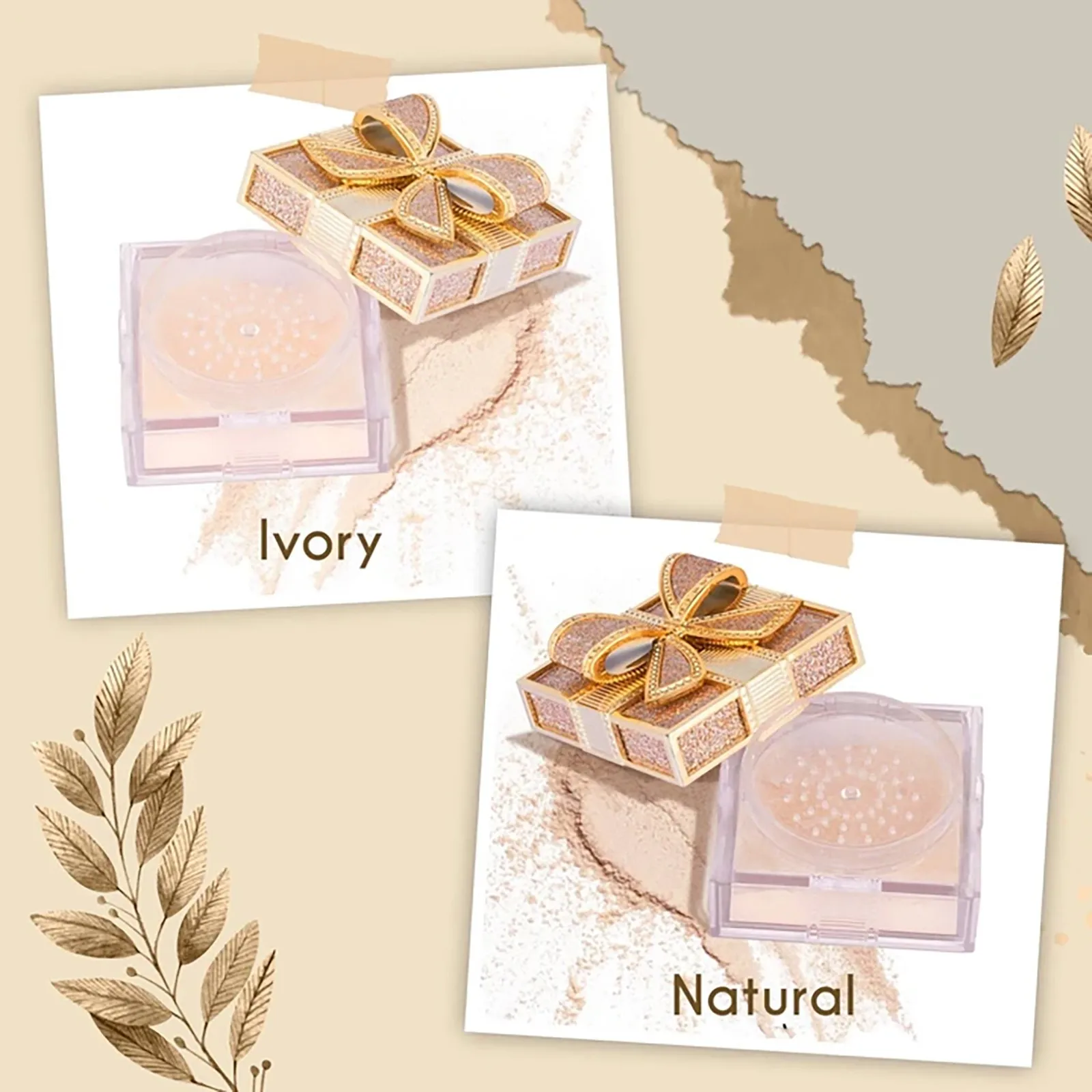 Шелковистая воздушная рассыпчатая пудра с бантом нежная светильник Кая и