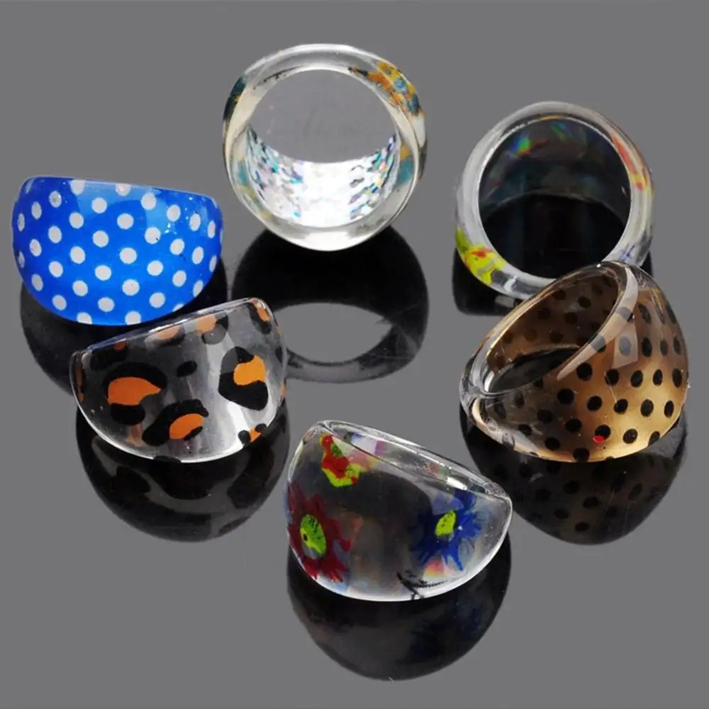 Детские Рождественские кольца Lucite 50 шт./лот оптовая продажа модные ювелирные