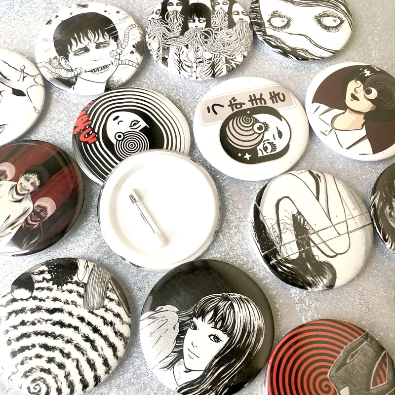 Ужасный Пикассо стиль булавка Vortex Uzumaki Junji Ito Tomie Horror Goru Eyeball Manga аниме японский