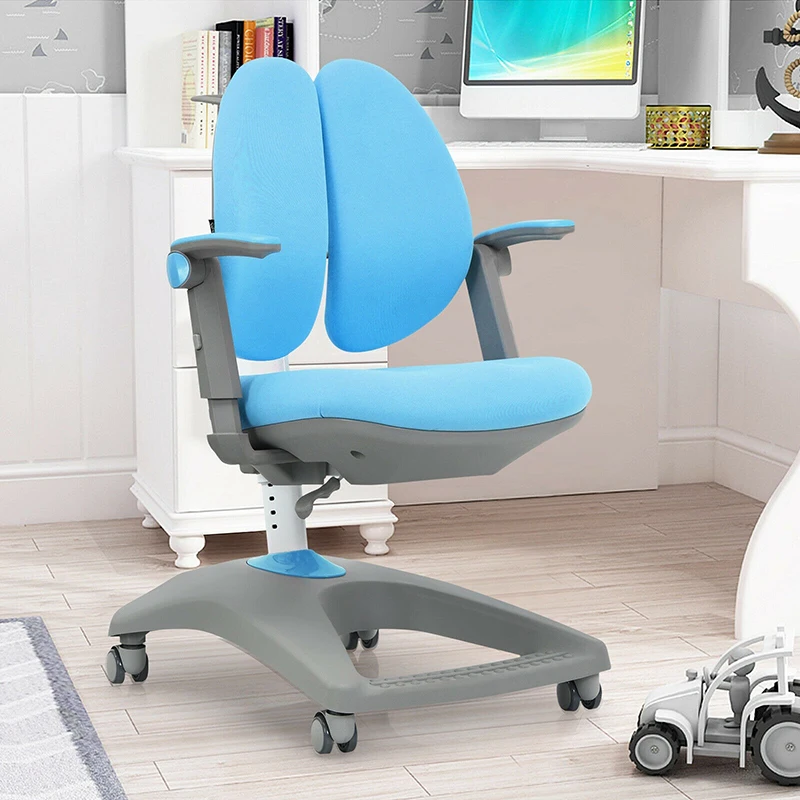 

Kids Adjustable Height Depth Study Desk Chair Sit-Brake Casters Thick Sponge Padded Saddleback Seat Ergonomic Children Chairs