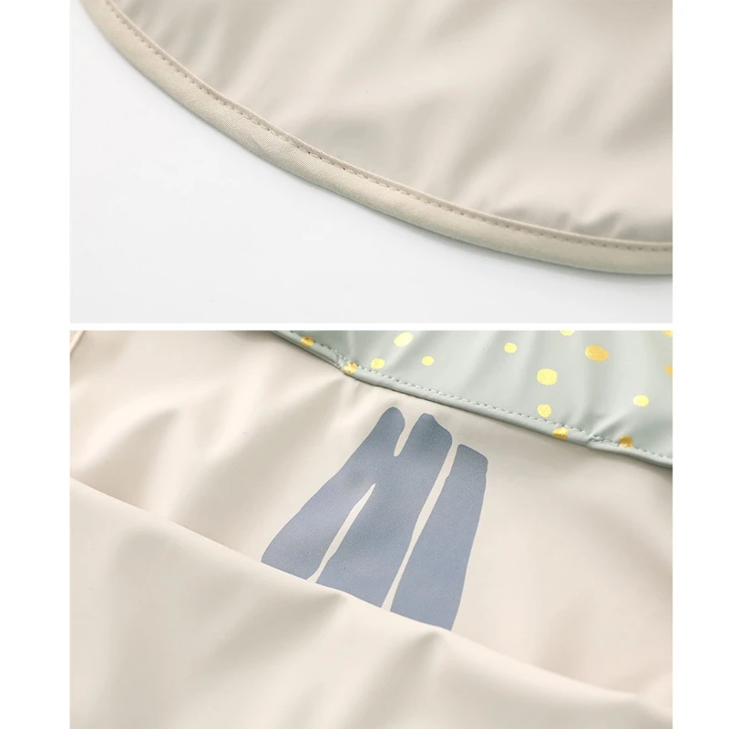 

Infants PU Leather Waterproof Feeding Cloth Baby Drool Bib Burp Cloth with Pocket Bag Washable Children Drawing Apron Mess M15