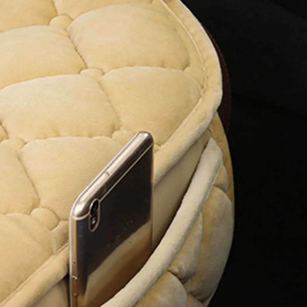 

Winter Keep Warm Car Front Seat Coves Mats Solid Color Vehicles Front Seat Covers Anti-slip Car Interior Styling Seat Cover