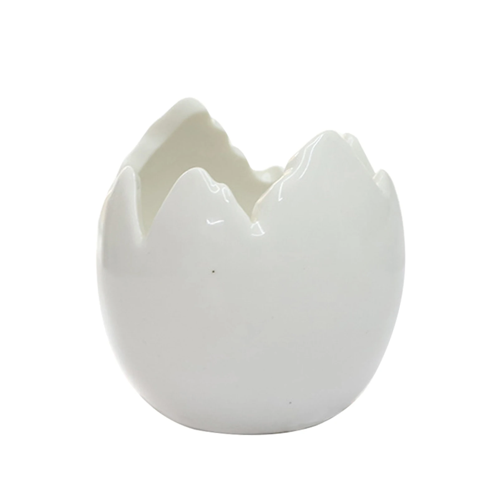 

Flower Pots White Mini Ceramic Flower Planter Pot Simple Eggshell Shaped FlowerPots Home Accessories