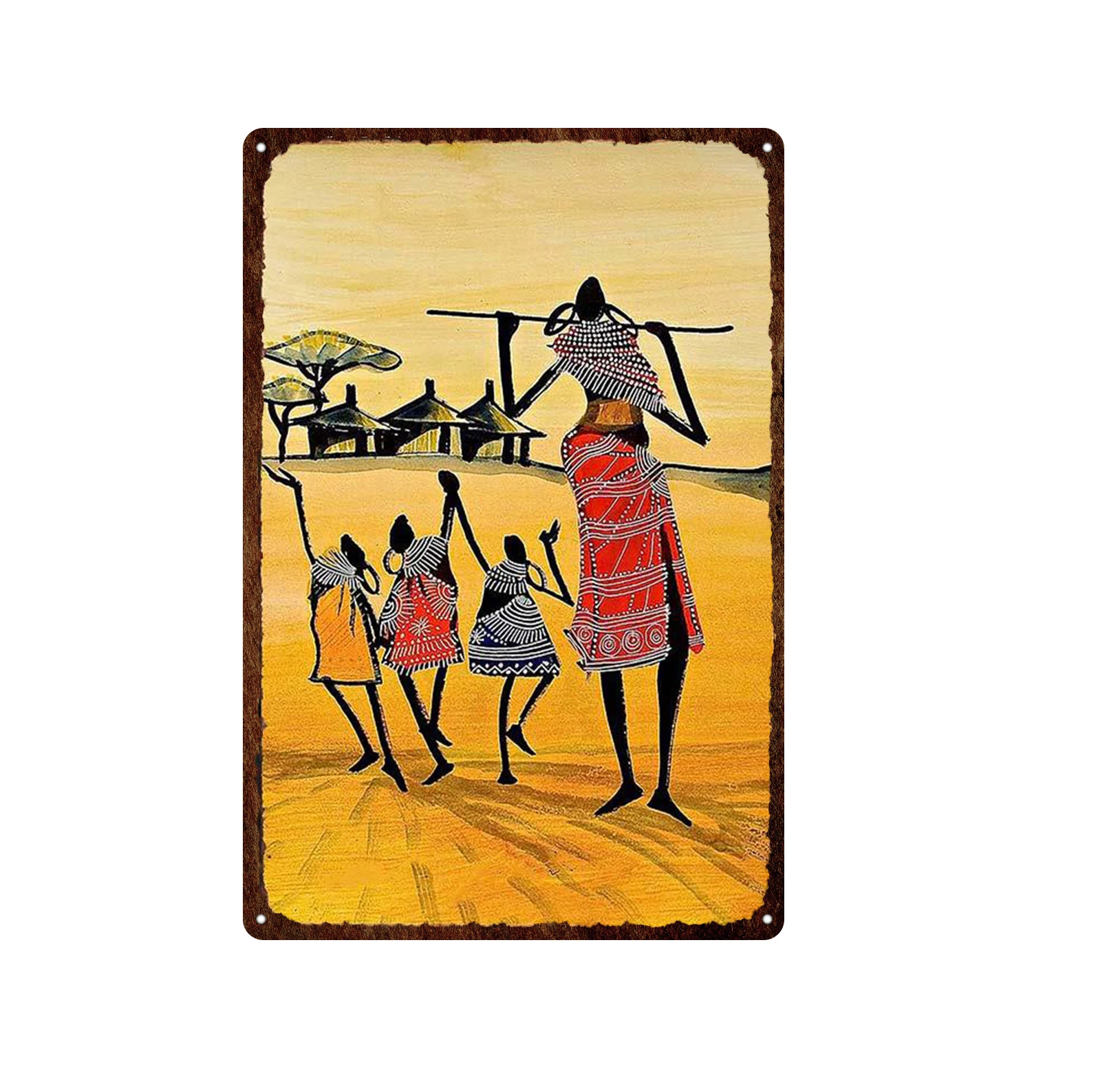 

Travel City Cartoon Landscape Tin Poster Hawaii Germany Local Specialties Retro Metal Vintage Tin Sign Plate Plaque Club Home