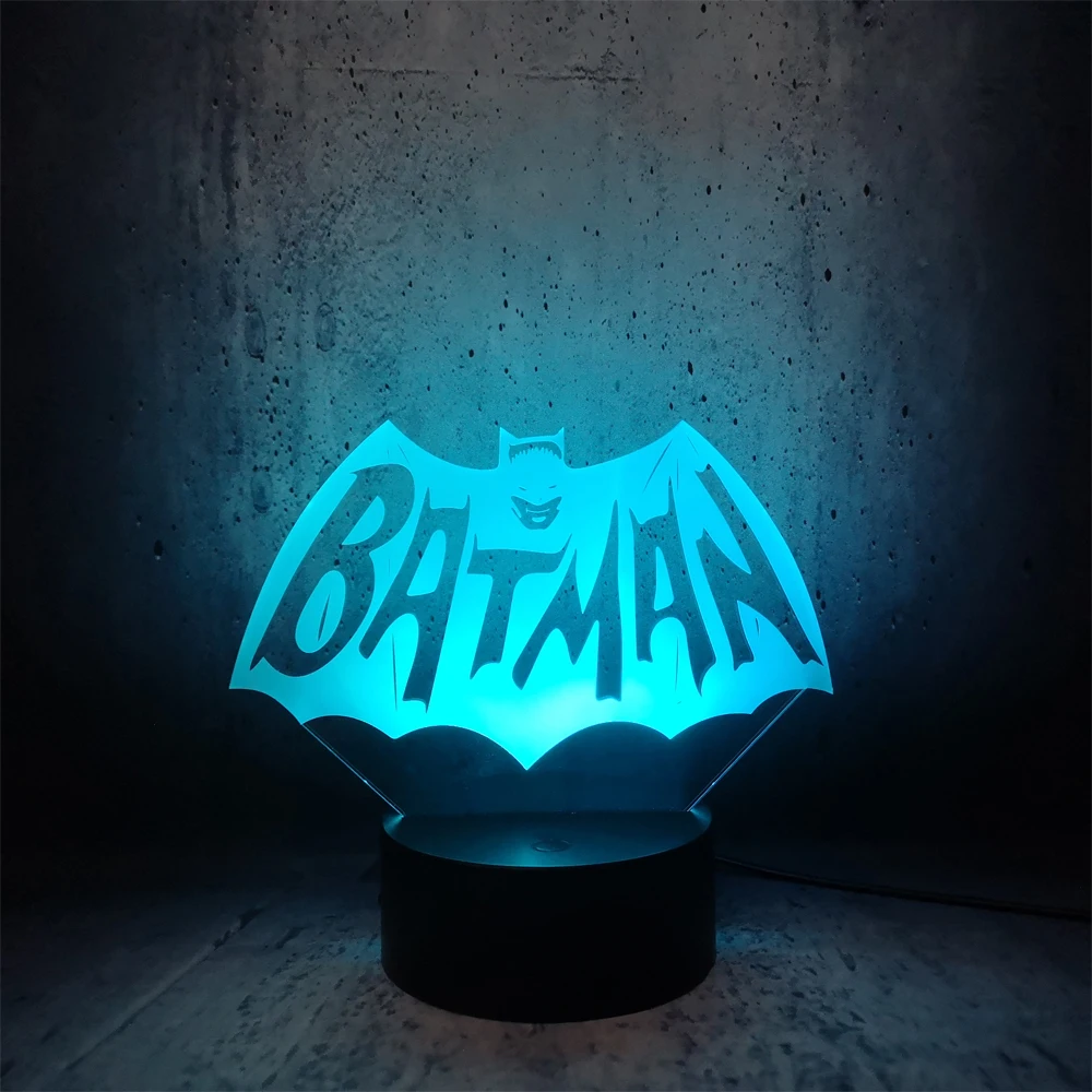 Светодиодный светильник с Бэтменом DC мультяшный Ночной темная рыцарская лампа