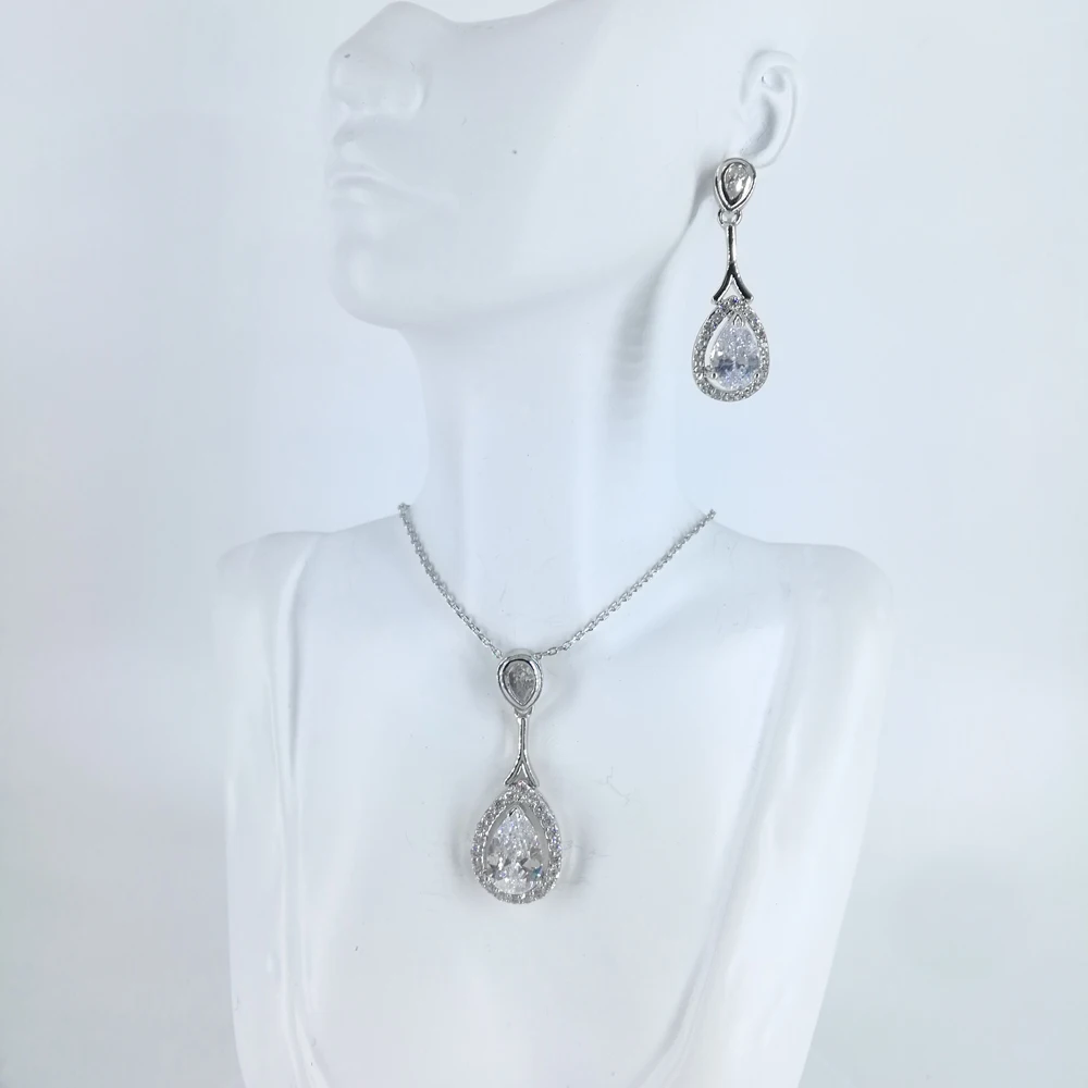 

2021 новые модные популярные небольшой кристалл ожерелье капля серьги вечерние ювелирные изделия свадебное платье невесты для торжеств вече...