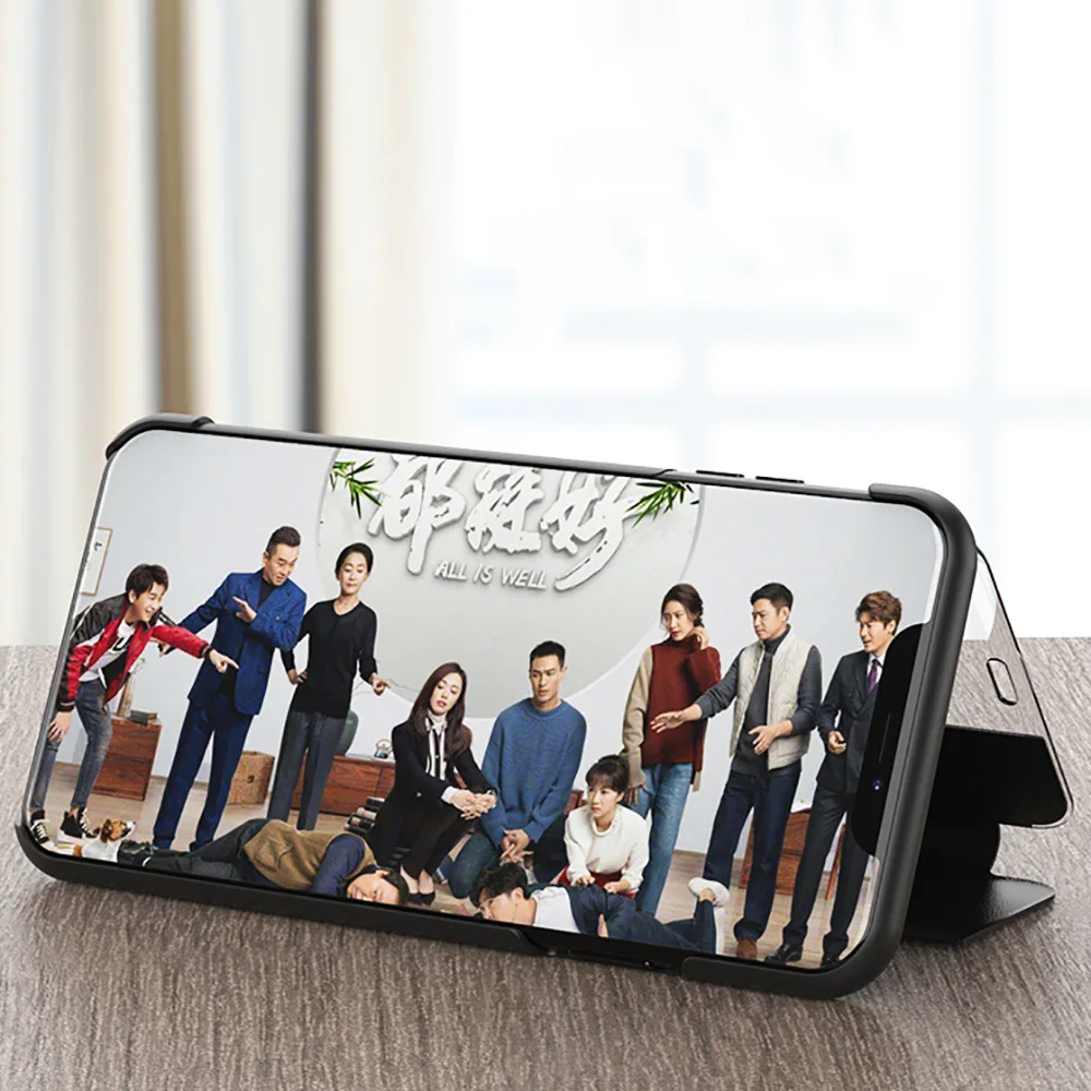 Роскошный прозрачный чехол-книжка с подставкой для Apple iPhone 11 Pro Max Xs XR X зеркальный