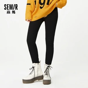 Брюки SEMIR женские с широкими штанинами, винтажные вельветовые штаны в Корейском стиле, элегантные свободные хлопковые уличные штаны с поясом, весна 2020