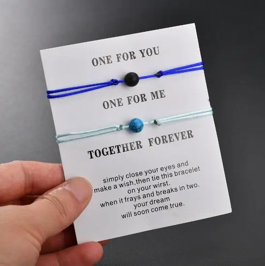 2 шт./компл. Лава каменный натуральный камень браслет из бисера красная струна