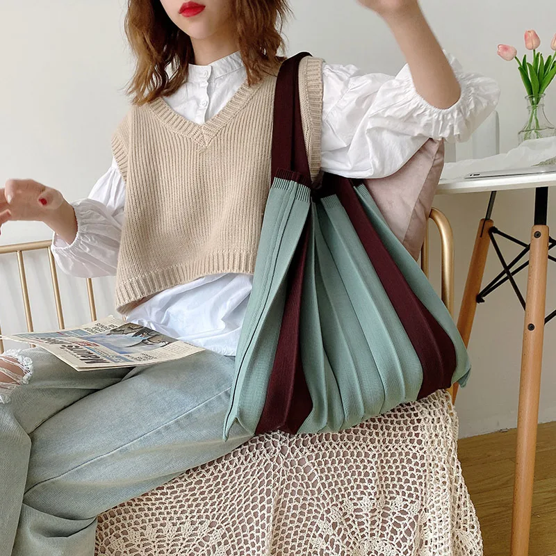 

Autumn and winter Knitting warm Tote plush bag large capacity shopping bag student shoulder bag lady woman Woolen bag