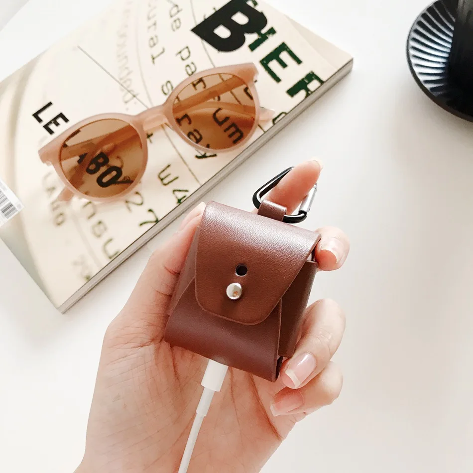 Кожаный чехол для наушников для Airpods 2, чехол, красная Роскошная вишневая крышка для Apple Air Pods, защитный чехол с кольцами для ключей, аксессуары, чехол