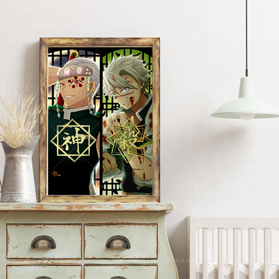 

Nordic Modern Canvas Painting Anime Poster Demon Slayer Print Picture Hot Wall Decor Home Decor Wall Art Living Room Decor Frame