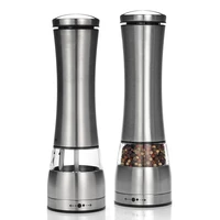 electric salt and pepper grinder battery operated with led light adjustable coarseness mills for kitchen