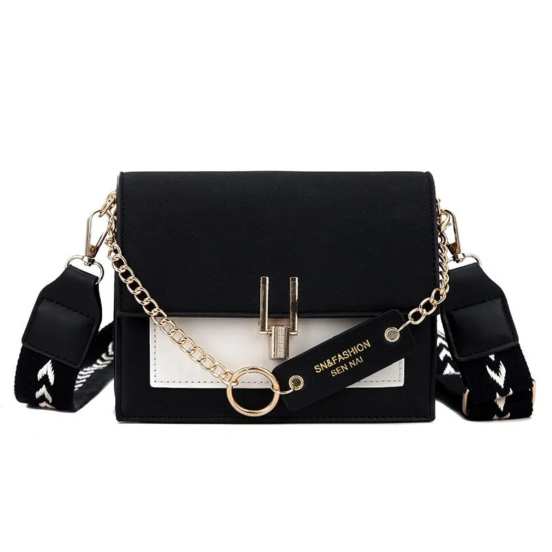 

New Mini Handbags Women Fashion Ins Ultra Fire Retro Wide Shoulder Strap Messenger Bag Purse Simple Style Crossbody Bags