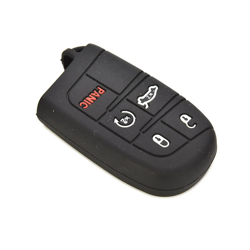 

Новый черный силиконовый чехол с 5 кнопками для смарт-ключа для Jeep, Chrysler, Dodge, Fiat
