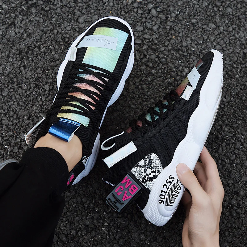 Мужские кроссовки-носки Sooneeya Discolor черные белые сетчатые универсальные для папы