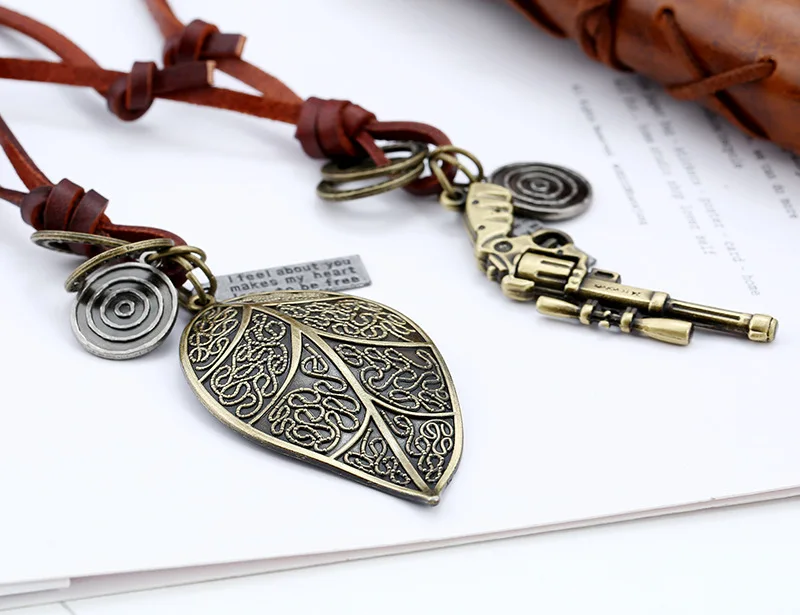 Модное винтажное ожерелье для мужчин и женщин подвески из сплава бронзы Длинная