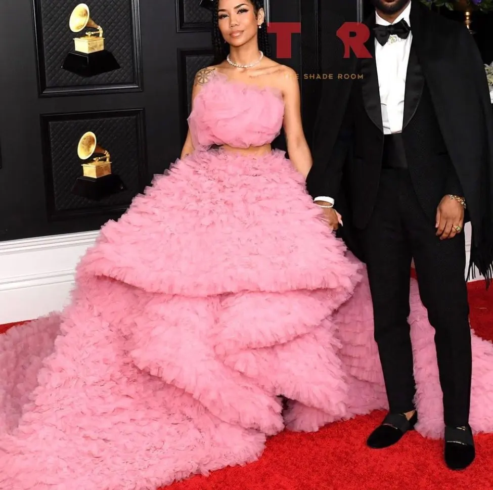 

2021 новейшее Пышное розовое платье с фатиновой юбкой для знаменитости Вечерние Красивые без бретелек сетки Для женщин Выходные туфли на вып...