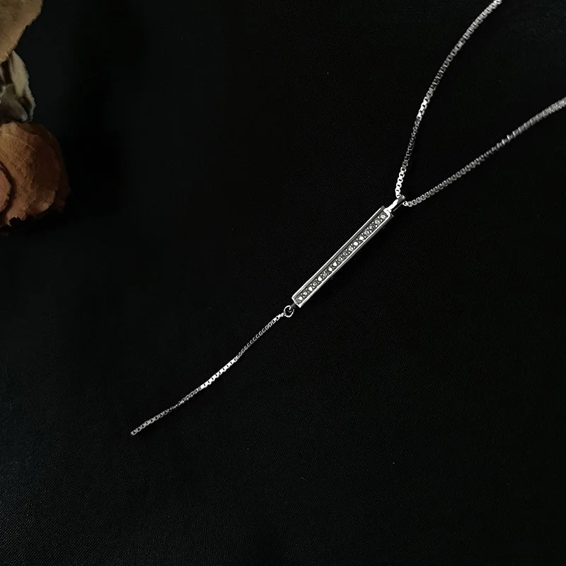 Милое ожерелье из стерлингового серебра 925 пробы простой геометрический кулон