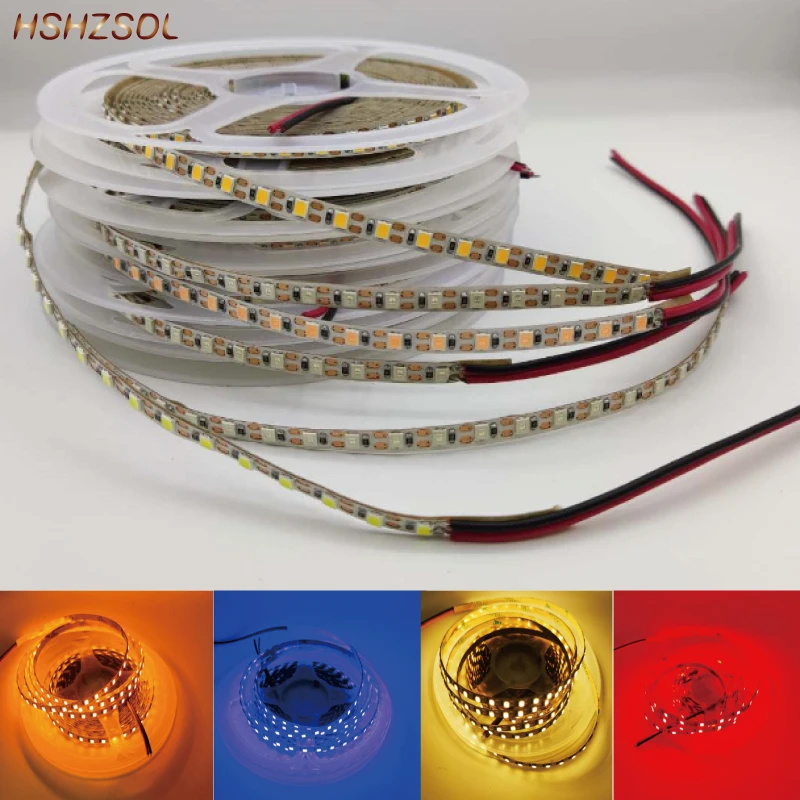DC5V 5mm LED Strip Lights 6 color Not Waterproof SMD 2835 5m 600LED 300Leds brightness Light Tape Flexible Led strip - Цена: 10.17