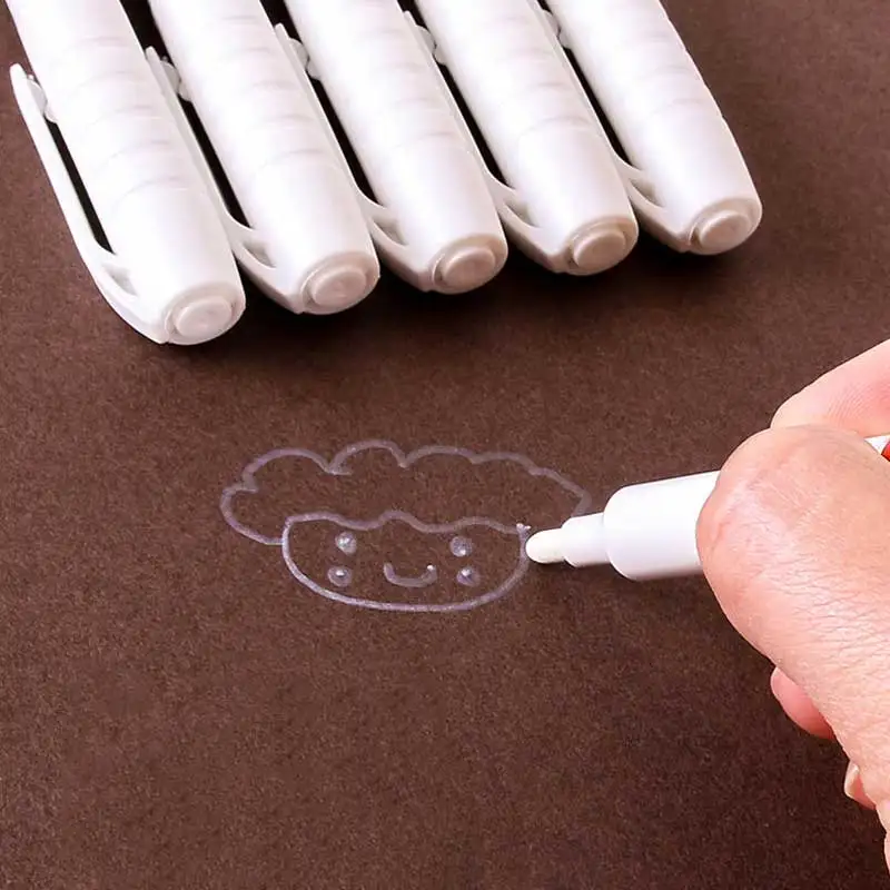 5 шт. DIY иных металлических маркер с перманентной краской ручки 6 мм белой для