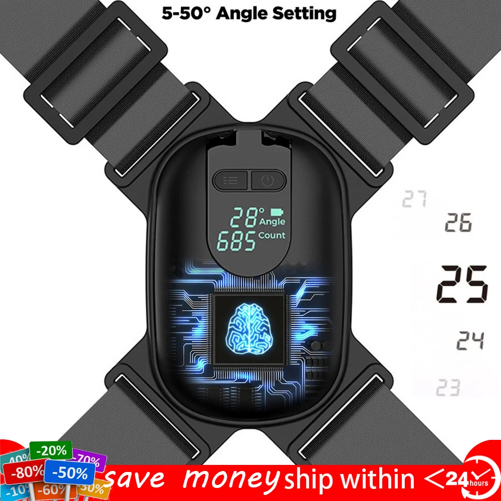 

Умный регулируемый пояс для коррекции осанки, электронный корректор спины, Женский тренажер для плеч