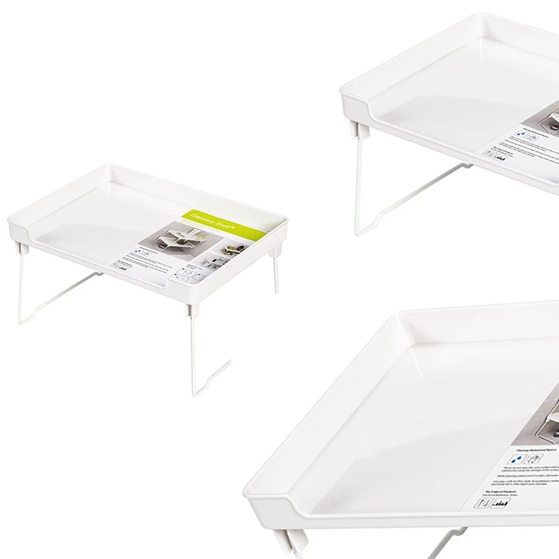 

Kitchen Cabinet and Counter Shelf Organizer, Clear Stackable Storage Shelves for Kitchen Bathroom Bedroom Vanity