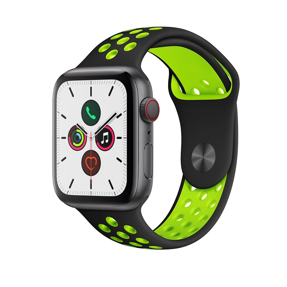 Силиконовый ремешок для apple watch 5 4 band correa apple watch 44 мм 40 мм 42 мм 38 мм iwatch 5 4 3 2 1 спортивный браслет на запястье - Цвет ремешка: black green