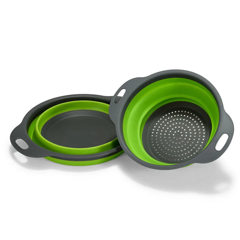

Silicone Kitchen Strainer Food-Grade Fruit Vegetable Wash Collapsible Colander Folding Strainer Fold Drain Basket