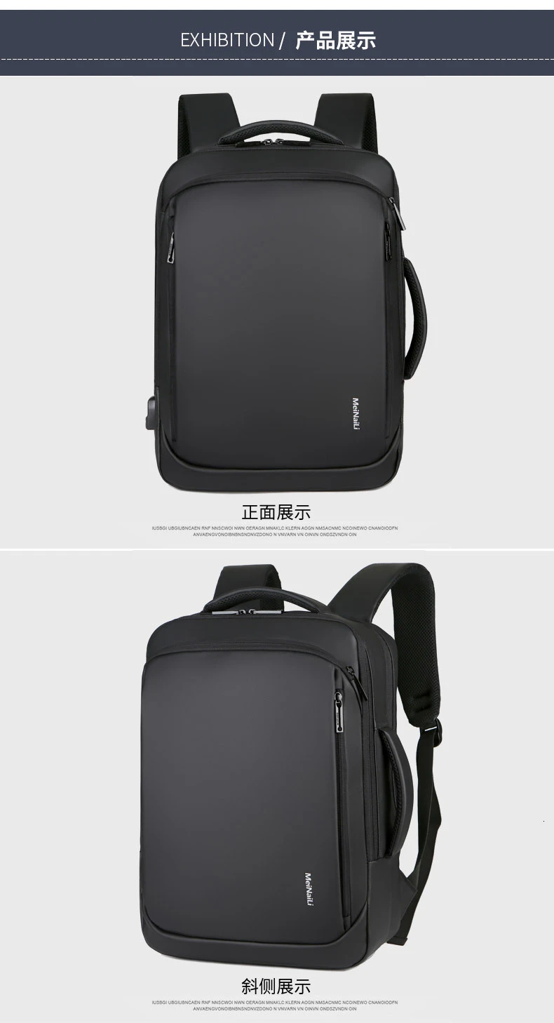 Брендовый рюкзак для ноутбука, мужские рюкзаки, бизнес ноутбук, Mochila, водонепроницаемый рюкзак, зарядка через usb, сумки для путешествий, ZL159